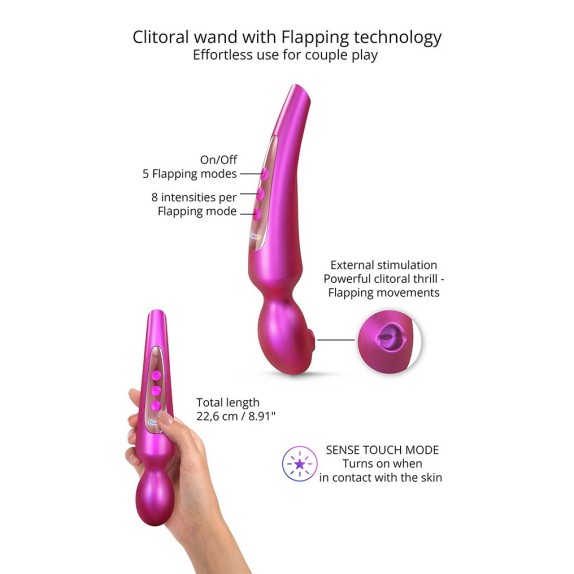 WAND SEX TOY FLESSIBILE CON LINGUA MOBILE E VIBRANTE PLEASER CON DADI INCLUSI