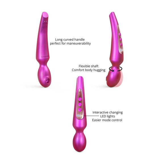 WAND SEX TOY FLESSIBILE CON LINGUA MOBILE E VIBRANTE PLEASER CON DADI INCLUSI