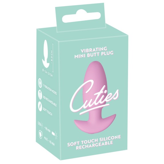 MINI TAPPO ANALE VIBRANTE 8 CM IN SILICONE E RICARICABILE CUTIES