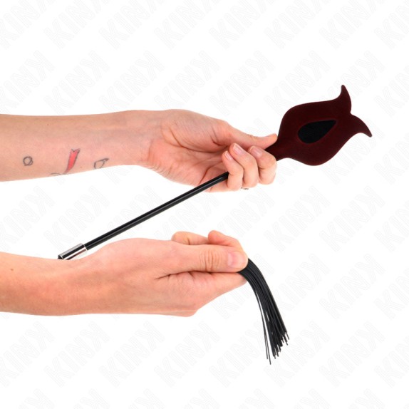 FRUSTA 2IN1 FLOGGER IN SILICONE FRUSTINO LEGGERO IN VELLUTO KINK