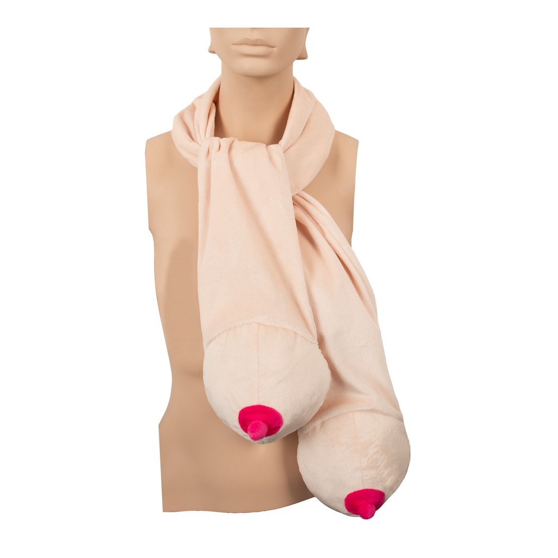 SCIARPA MORBIDA CON PELUCHES A FORMA DI TETTE...