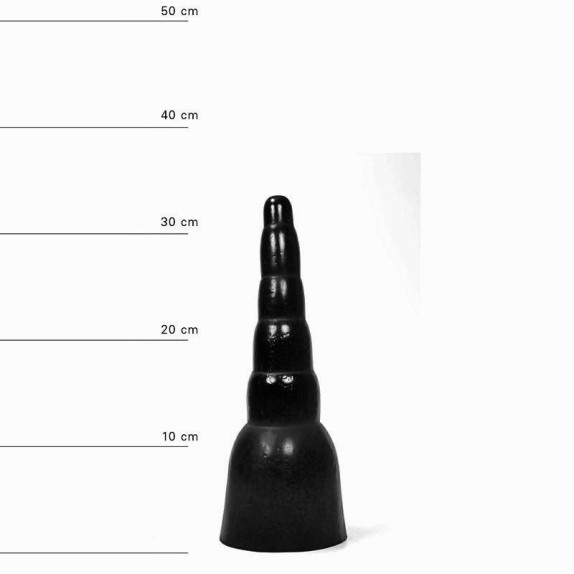DILDO ALL BLACK NERO IN GOMMA 32 CM          