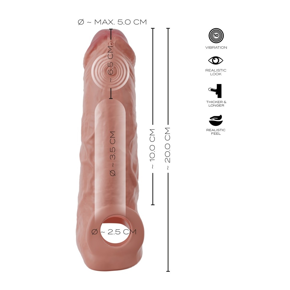 PROLUNGA REALISTICA VIBRANTE PER PENE CON...