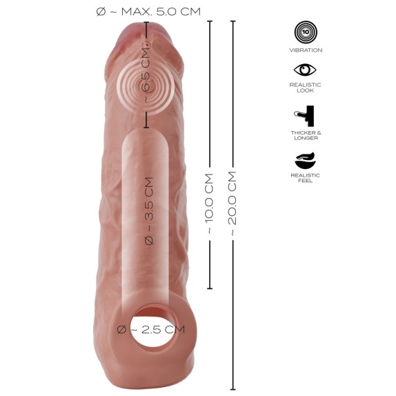 PROLUNGA REALISTICA VIBRANTE PER PENE CON TELECOMANDO WIRELESS