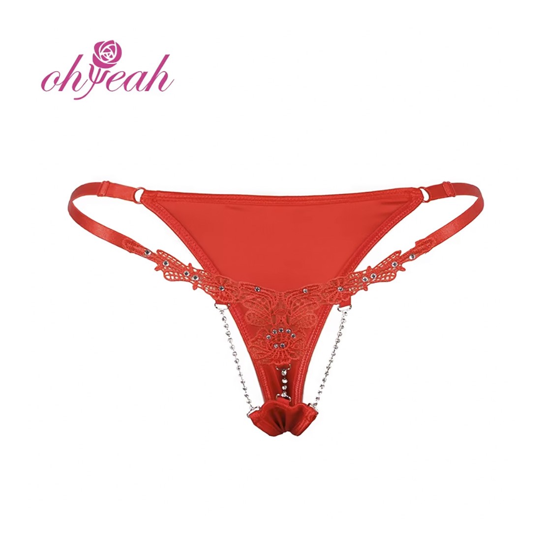 PERIZOMA ROSSO SEXY DA DONNA CON STRASS...