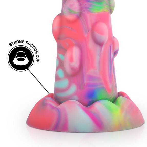 MINI DILDO MONSTAR NIXIE COLORATO CON RILIEVI E VENTOSA 15CM