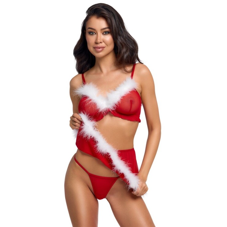 BABBA NATALE SEXY SET 3 PEZZI PER DONNA IN TULLE CON GONNA 2