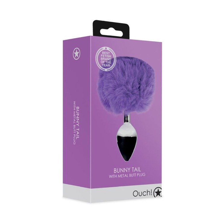 PLUG ANALE IN METALLO CON CODA DA CONIGLIETTA VIOLA...