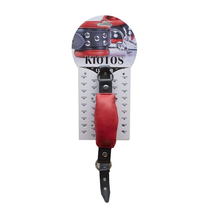 GAG OVALE MORSO IN PELLE ROSSA LARGO 4,5 CM REGOLABILE 2