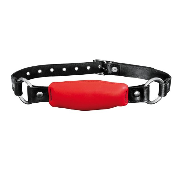 GAG OVALE MORSO IN PELLE ROSSA LARGO 4,5 CM REGOLABILE