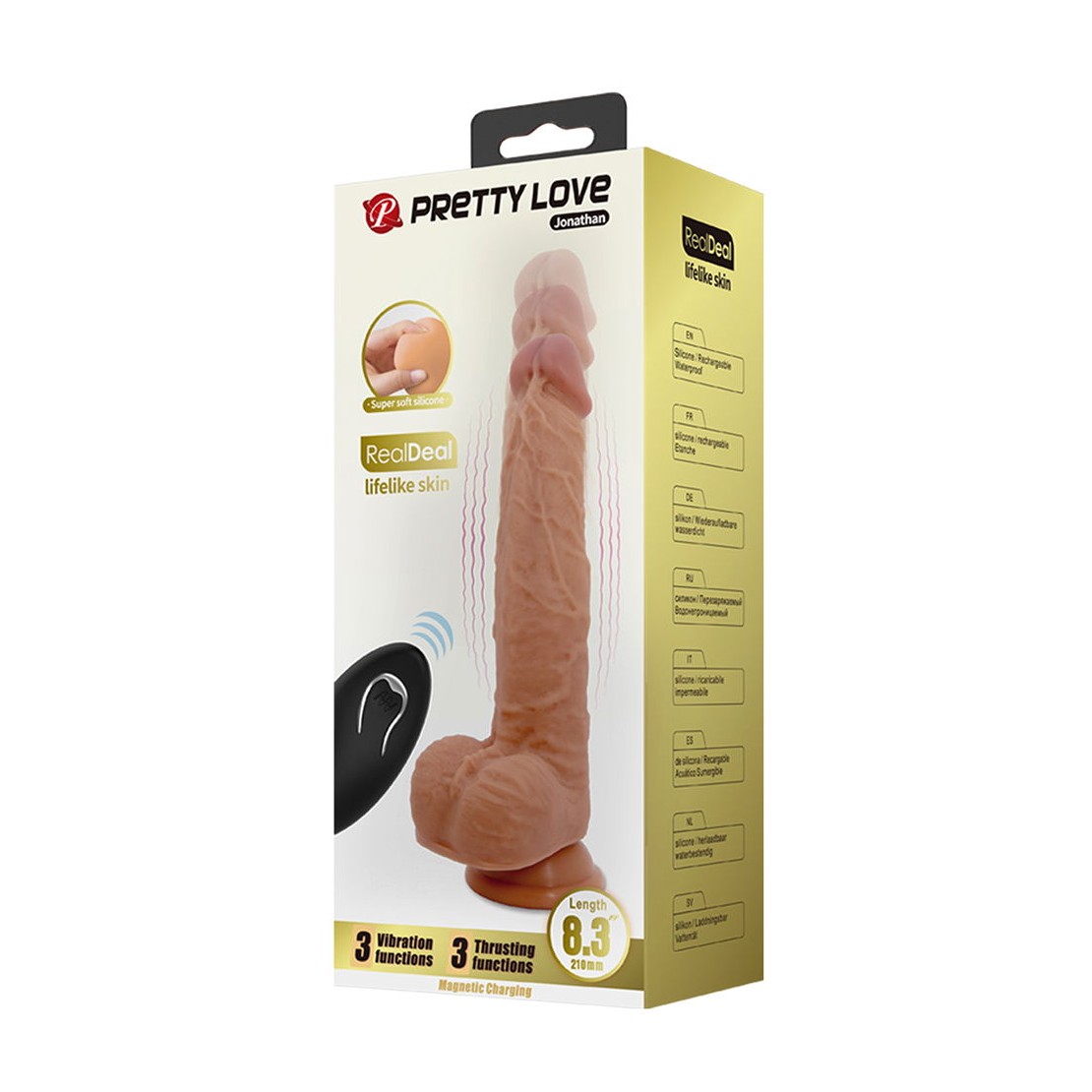 VIBRATORE DILDO REALISTICO CON MOVIMENTO SU E...