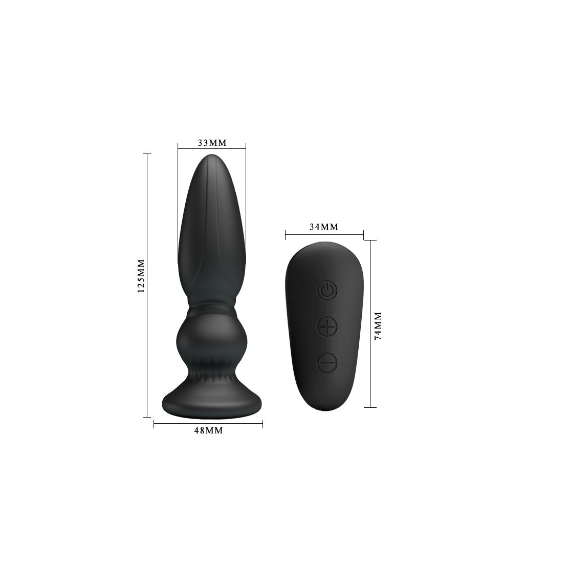 TAPPO ANALE VIBRANTE 12,5 CM CON TELECOMANDO...