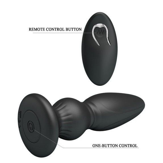 TAPPO ANALE VIBRANTE 12,5 CM CON TELECOMANDO DEEP VIBE RICARICABILE