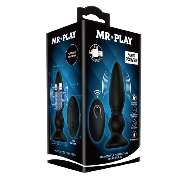 TAPPO ANALE VIBRANTE 12,5 CM CON TELECOMANDO DEEP VIBE RICARICABILE