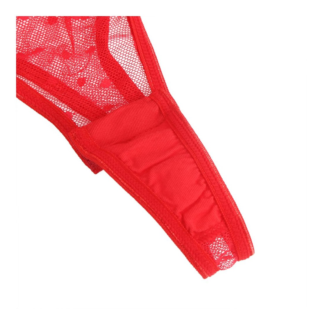BODY SEXY IN PIZZO ROSSO A POIS CON REGGICALZE...