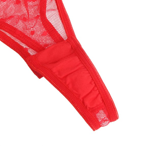 BODY SEXY IN PIZZO ROSSO A POIS CON REGGICALZE OHYEAH