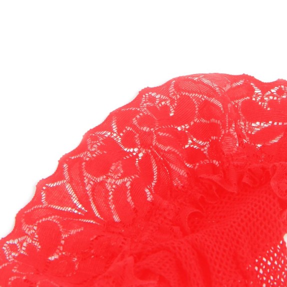 CALZE AUTOREGGENTI ROSSE SEXY PER DONNA A RETE CON BALZA IN PIZZO
