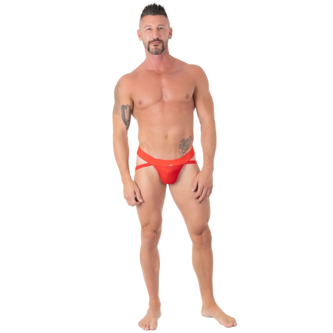 SOSPENSORIO SEXY ROSSO PER UOMO CON TRAMA...