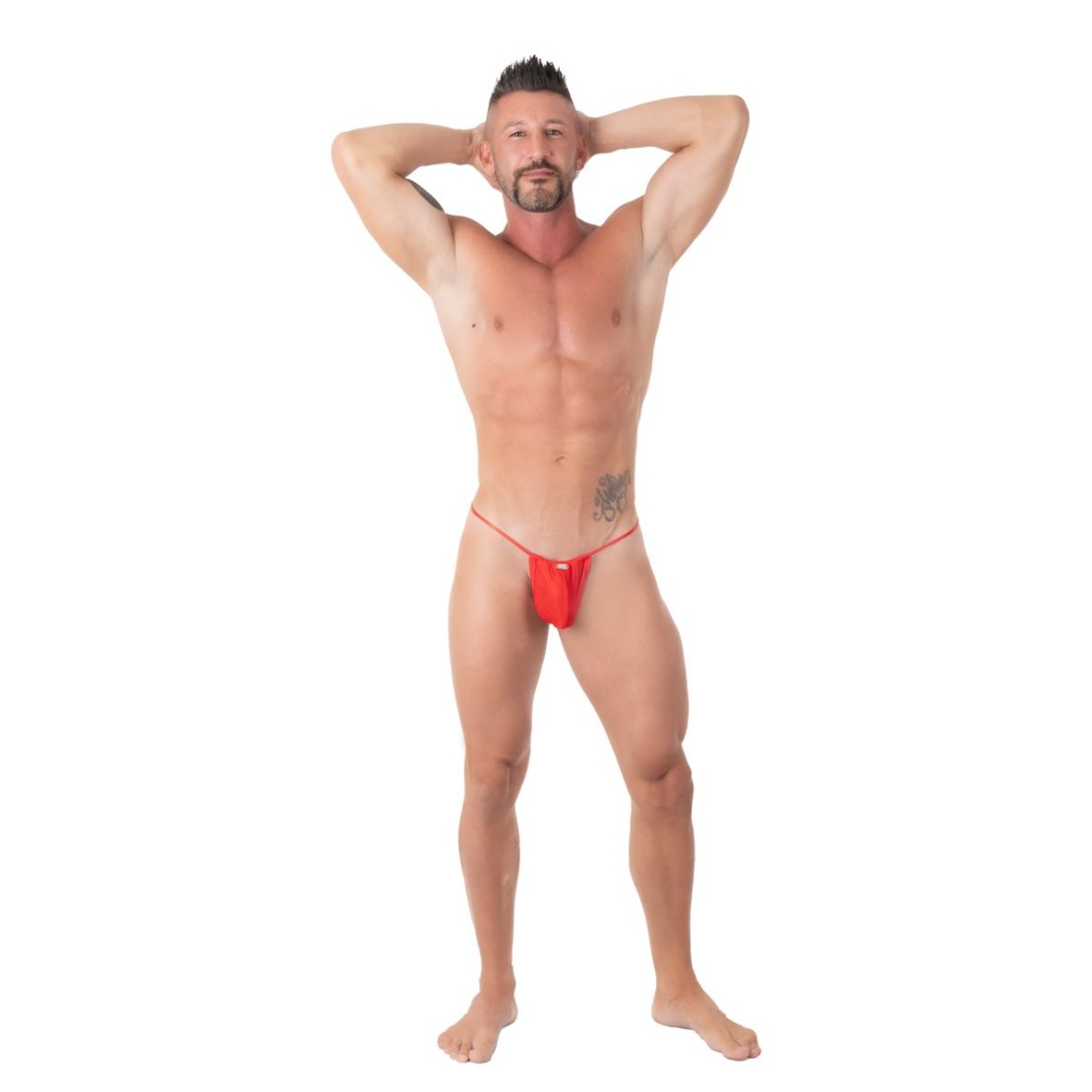 MINI STRING SEXY PER UOMO ROSSO CON TRAMA...