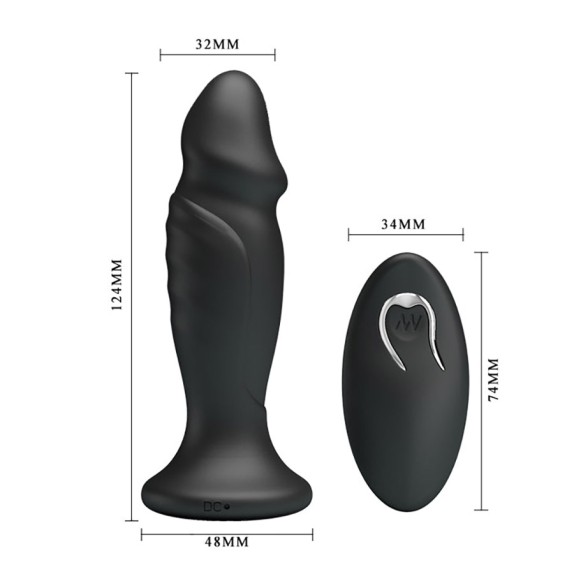 SEX TOY TAPPO ANCHE ANALE VIBRANTE CON TELECOMANDO BLACK BLISS RICARICABILE
