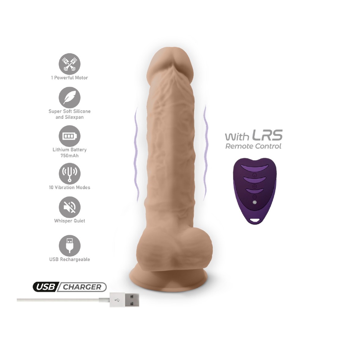 FALLO REALISTICO VIBRANTE IN SILICONE CON...