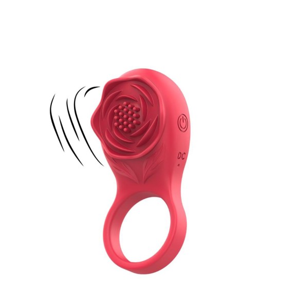 ANELLO VIBRANTE A FORMA DI ROSA PER GIOCHI DI COPPIA SEXY