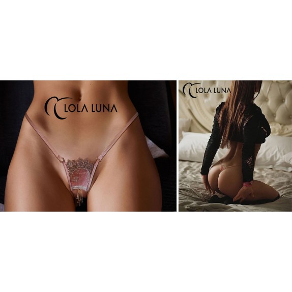 PERIZOMA APERTO SEXY PER DONNA ROSA ANTICO CON PENDENTI DI QUALITA' ROMELIE