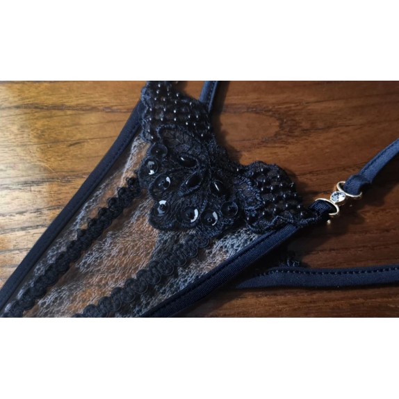 copy of PERIZOMA SEXY DI ALTA QUALITA' PER DONNA NERO CON PERLINE LOLA LUNA