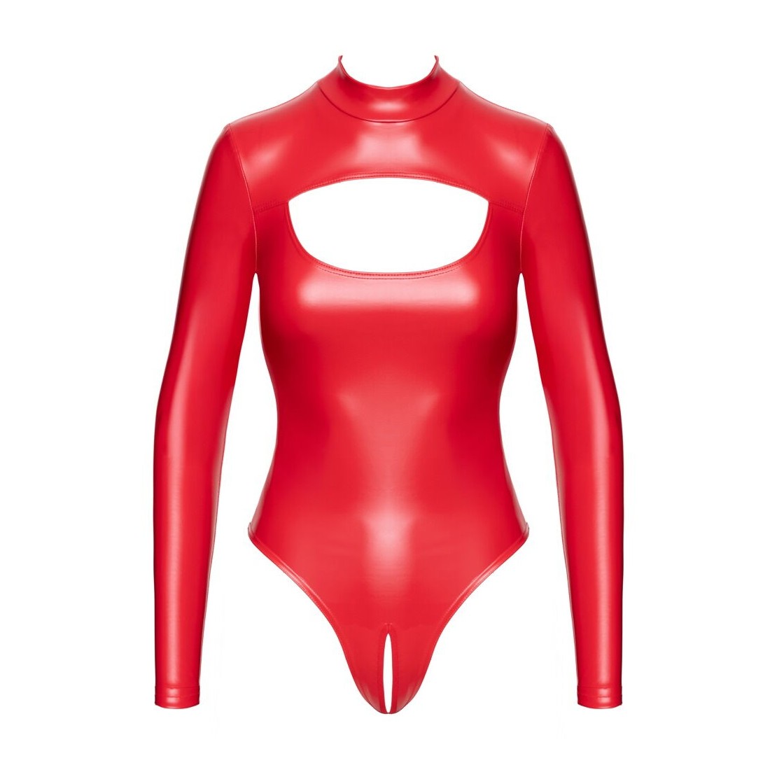 BODY APERTO SEXY ROSSO EFFETTO BAGNATO PER...