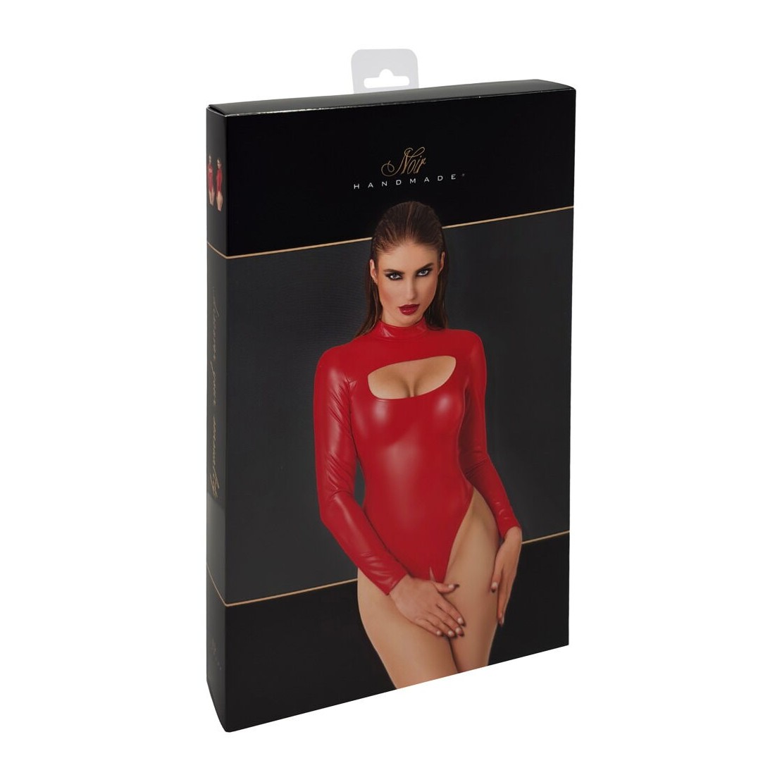 BODY APERTO SEXY ROSSO EFFETTO BAGNATO PER...