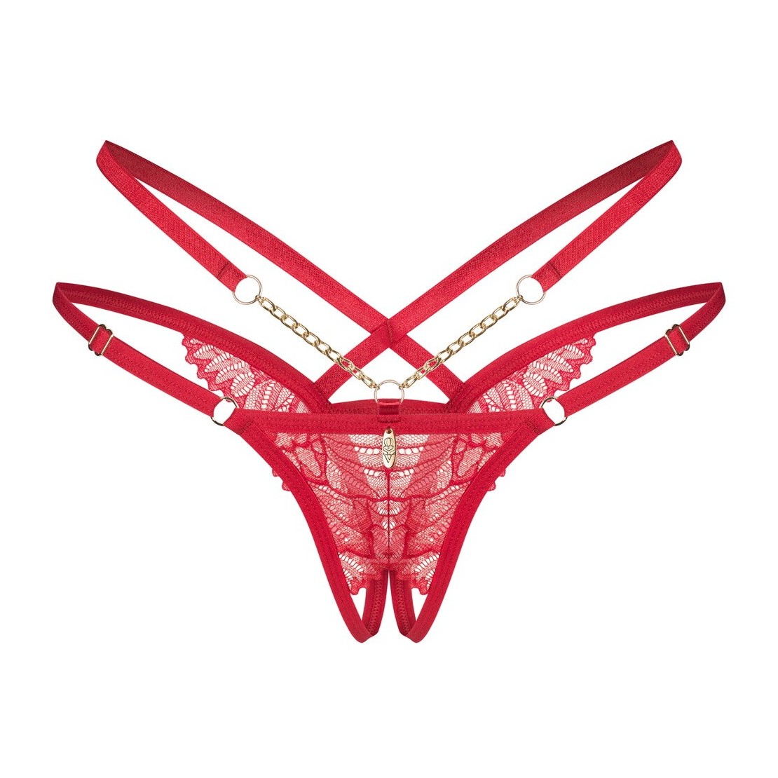 TANGA APERTO SEXY PER DONNA IN PIZZO ROSSO E...
