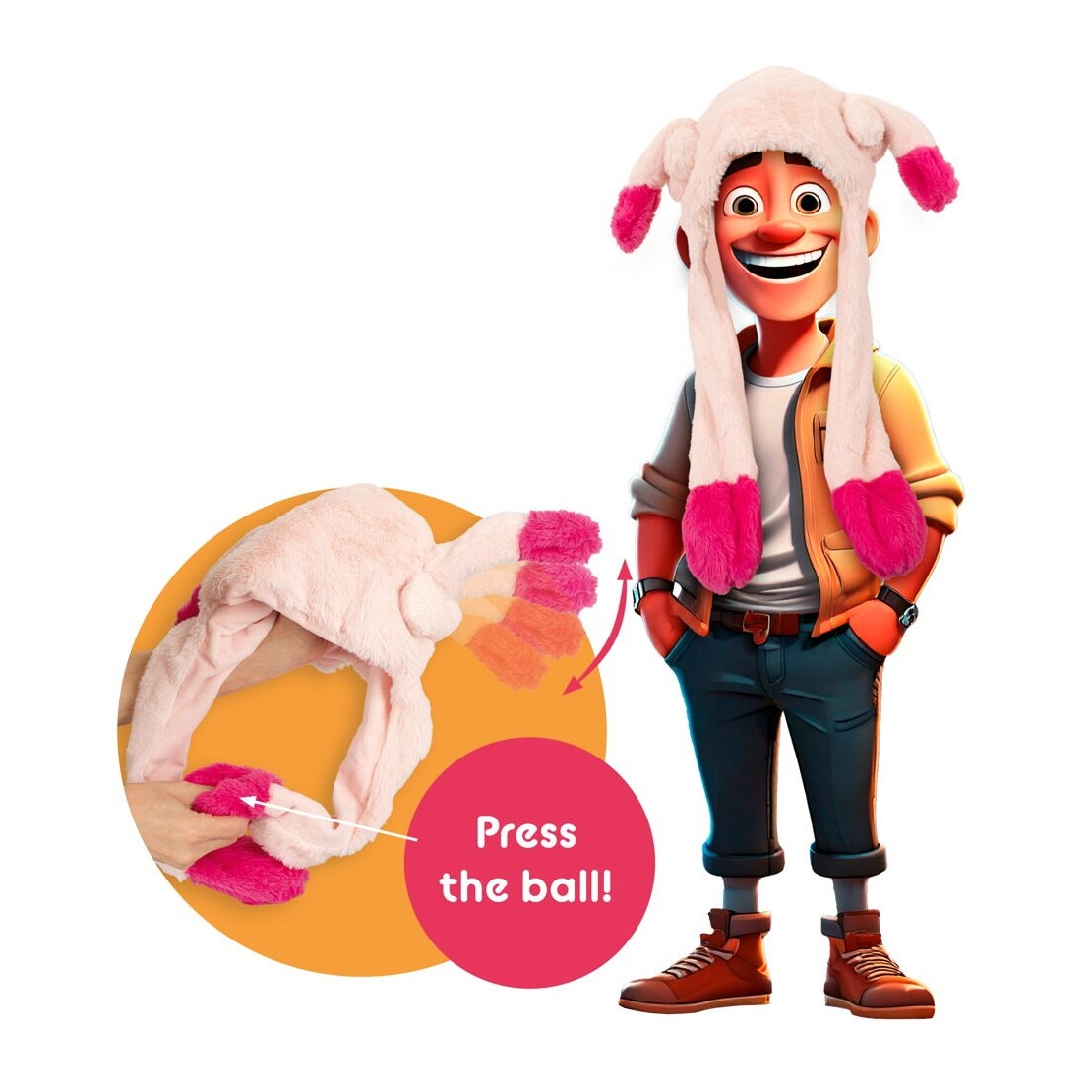 CAPPELLO PELUCHE GADGET DIVERTENTE CON PENI CHE...