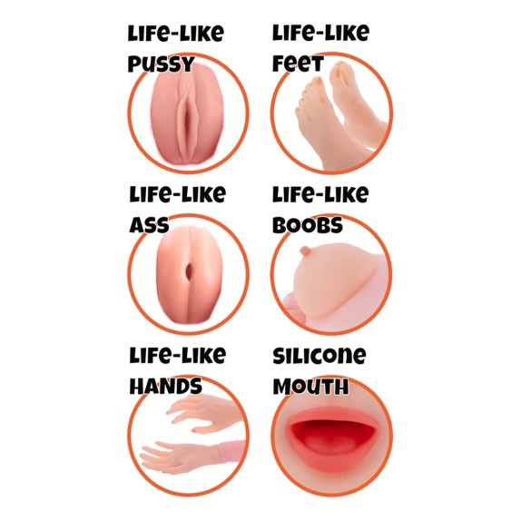 BAMBOLA GONFIABILE CON VAGINA ANO E BOCCA IN SILICONE ROXY