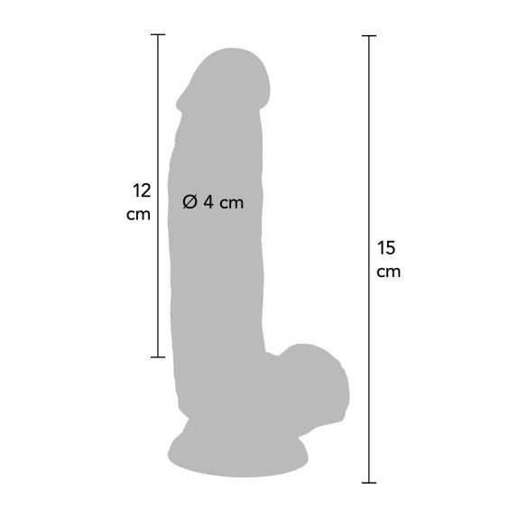 FALLO REALISTICO MORBIDO CON VENTOSA SEX TOY CM. 17