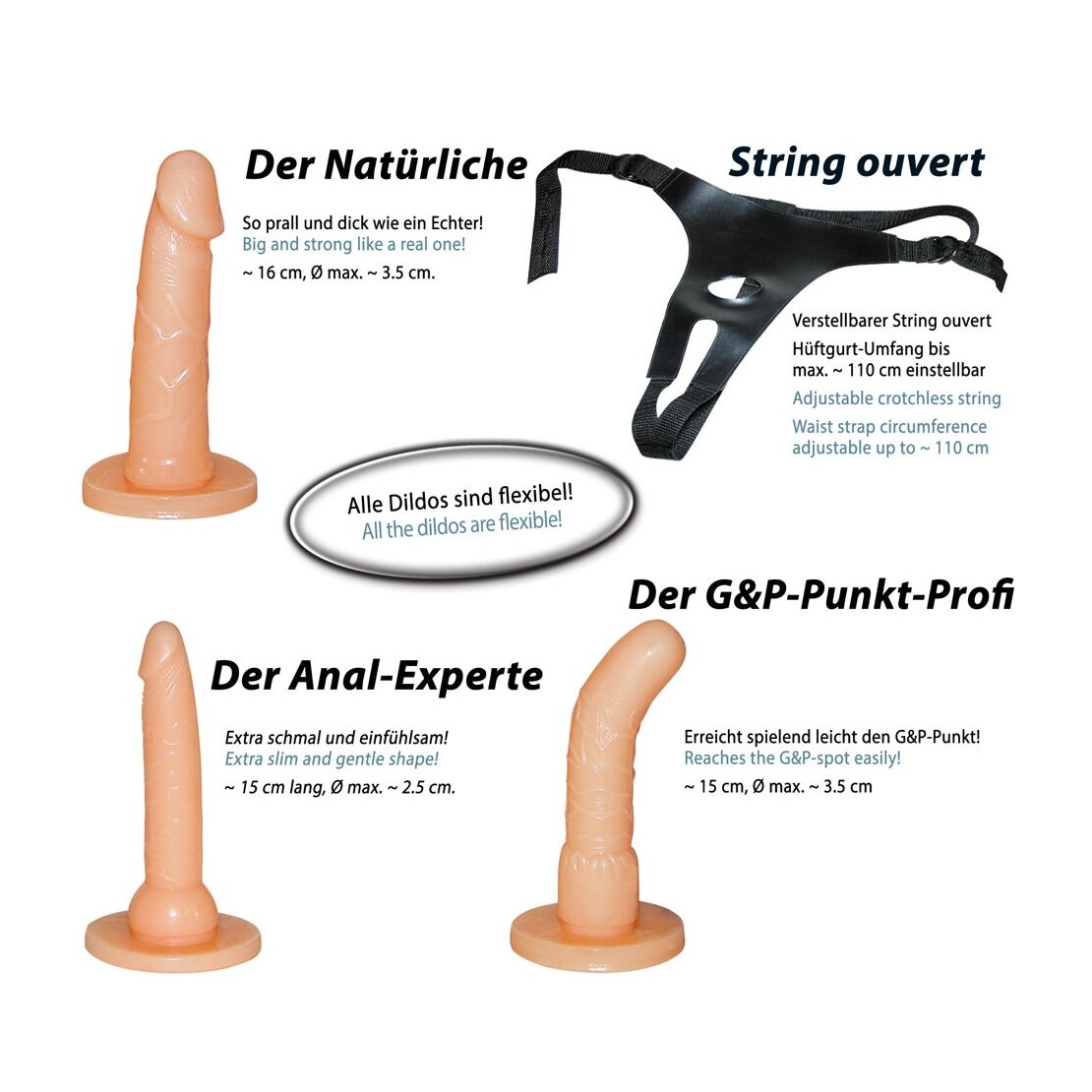 copy of STRAP-ON PROTESI 3 PEZZI VARI COLORI