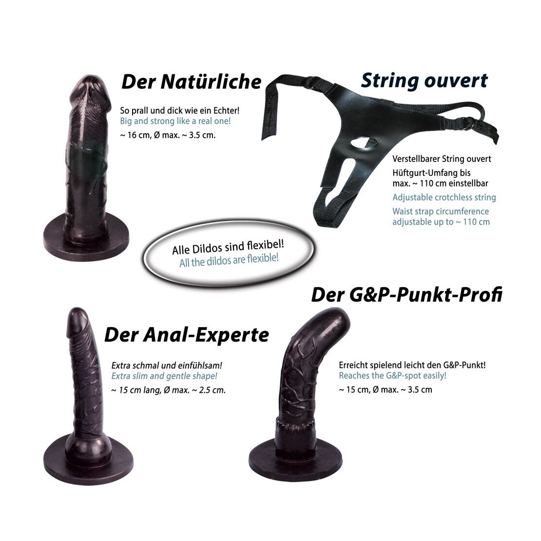 copy of STRAP-ON PROTESI 3 PEZZI VARI COLORI