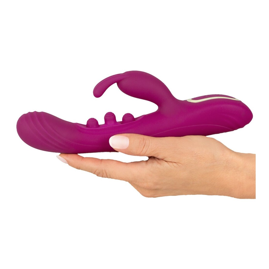 VIBRATORE RABBIT 2IN1 CON PALLINE INTERNE PER...