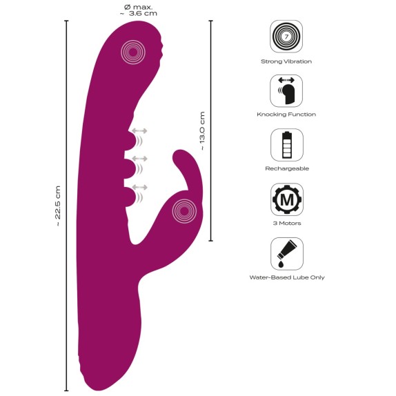 VIBRATORE RABBIT 2IN1 CON PALLINE INTERNE PER SQUIRTING