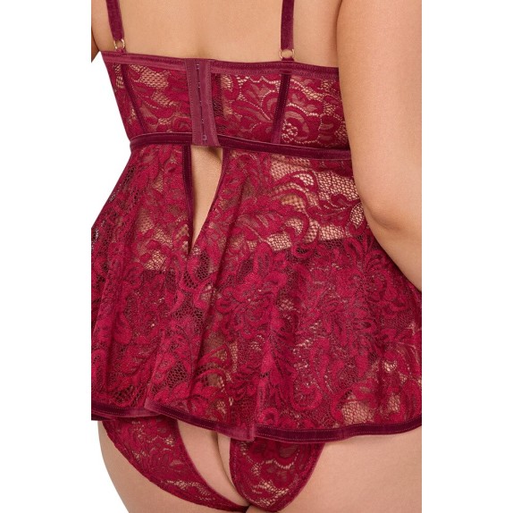 copy of BABYDOLL SEXY PER DONNA CON SLIP APERTO BORDEAUX TAGLIE FORTI